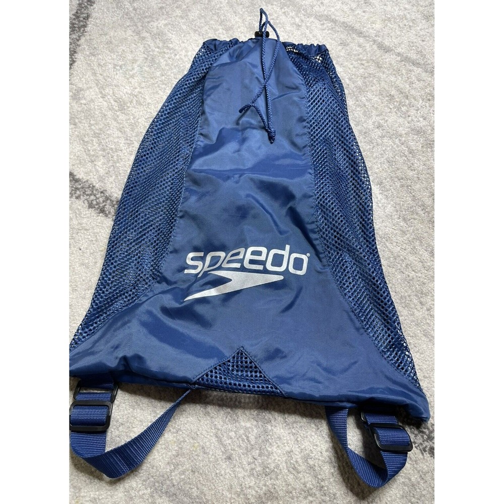 Speedo Unisex Swim Team Backpack / Bag, Blue Ventilated Mesh, Beach pool bag